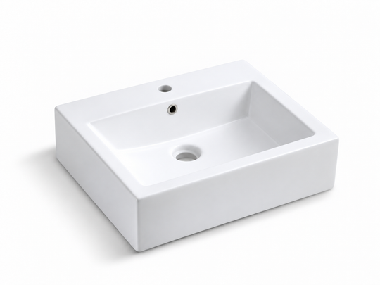 SANIKB D02 white ceramic basin, above-counter or wall-hung