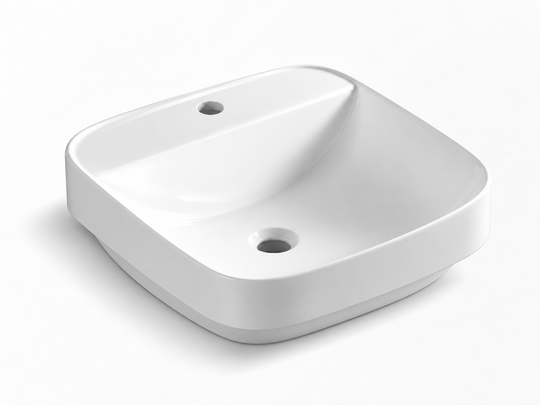 SANIKB D416 white semi-recessed ceramic basin