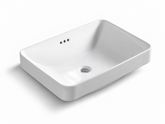 SANIKB D425 white semi-recessed ceramic basin