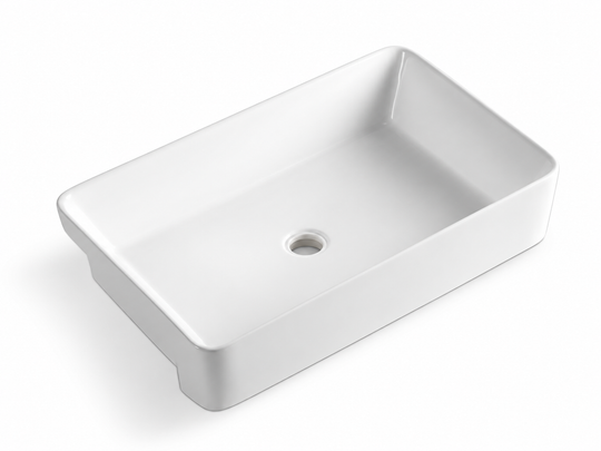 SANIKB D494 white semi-recessed ceramic basin