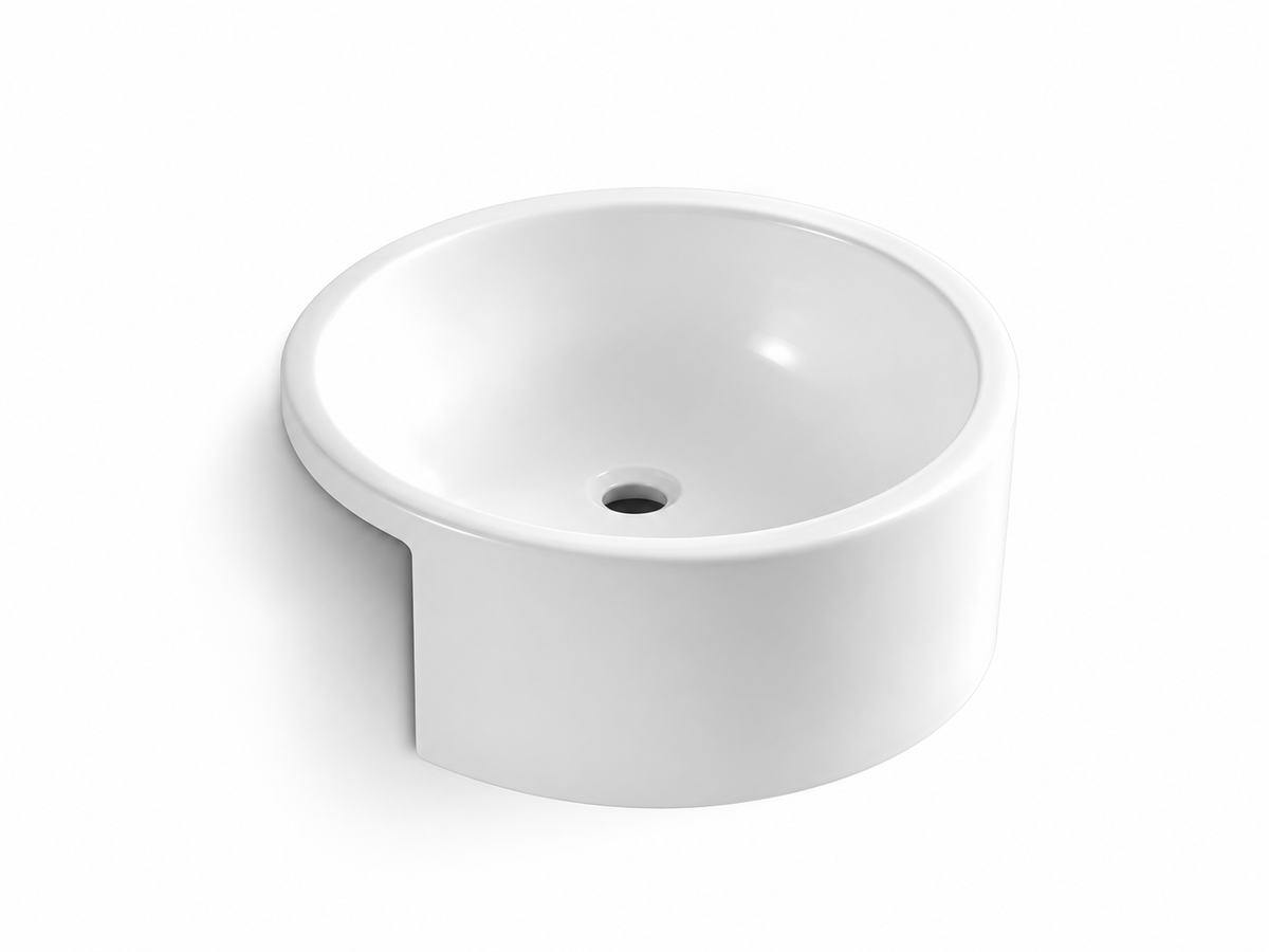 SANIKB D91 white semi-recessed ceramic basin
