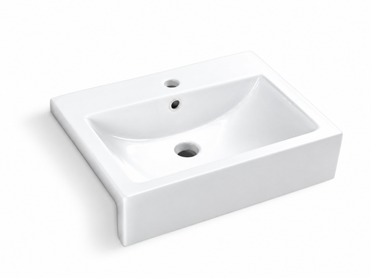 SANIKB D98 white semi-recessed ceramic basin