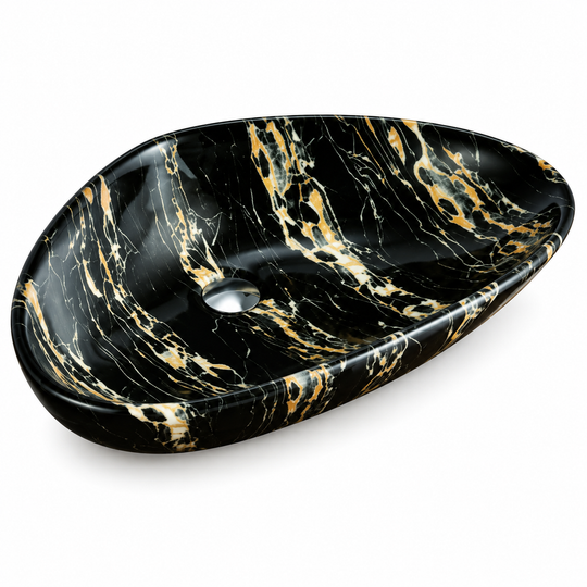 SANIKB SHY-402D4 black / gold veins ceramic basin