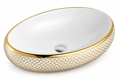 White / Gold net pattern
