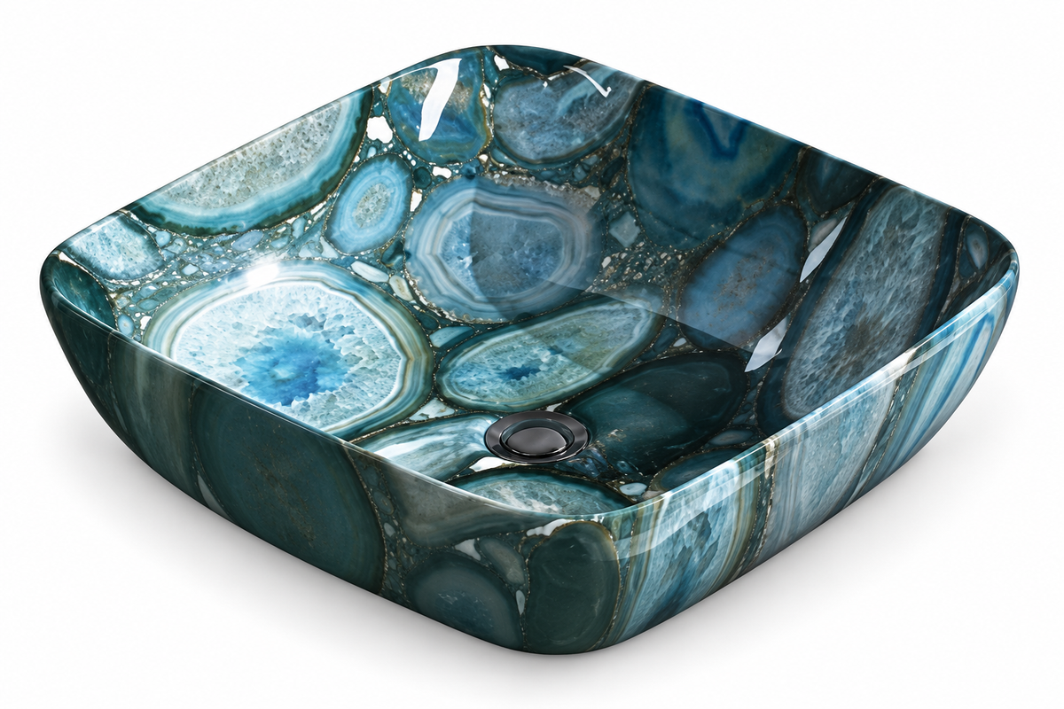 SANIKB SHY-8009D58 ceramic basin scene