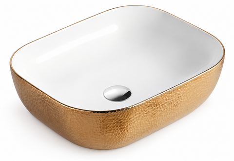 White interior / Gold textured look exterior