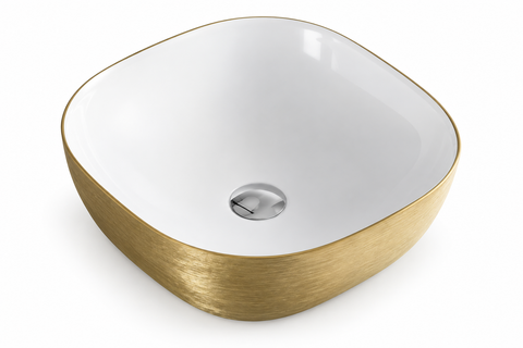White interior / Brushed Gold look exterior