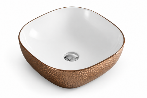 White interior / Copper textured look exterior