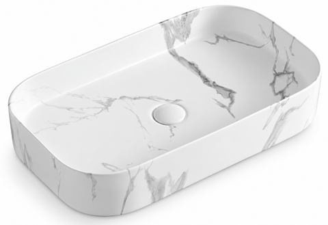 650 × 380 × 110 mm / White / Grey veins (SHY-8064-65D133)