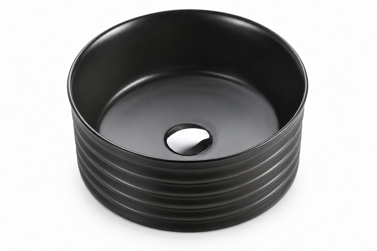 SANIKB SHY-8077MB black ceramic basin