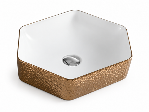 White interior / Copper textured look exterior
