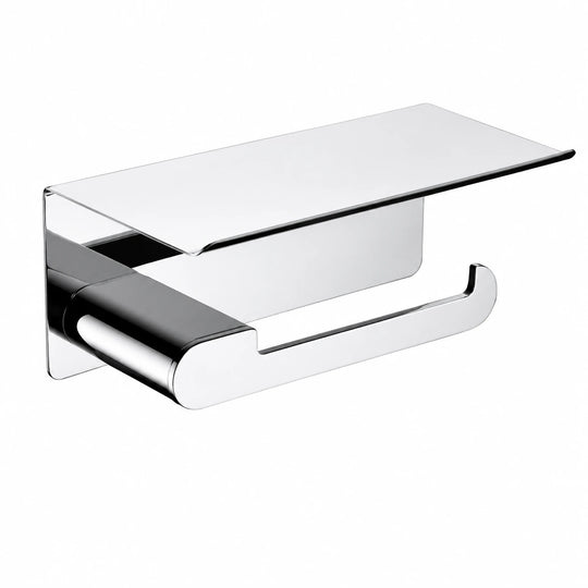 Chrome Paper Holder with Shelf — wall-mounted SUS304 stainless steel bathroom hardware | SANIKB