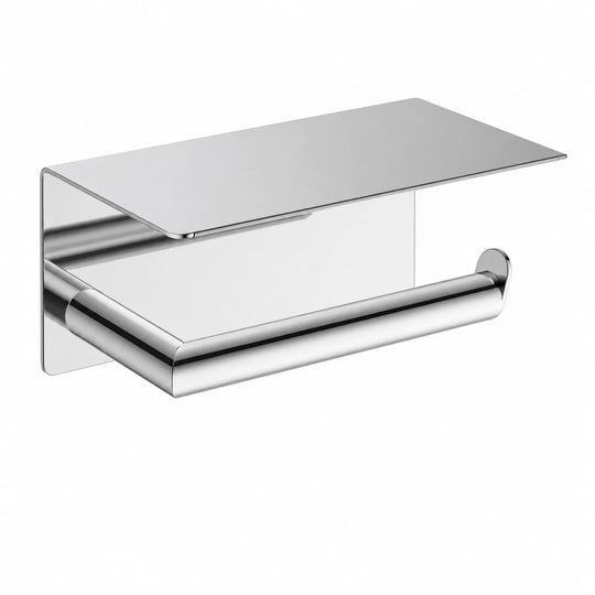 Chrome Paper Holder with Shelf — wall-mounted SUS304 stainless steel bathroom hardware | SANIKB