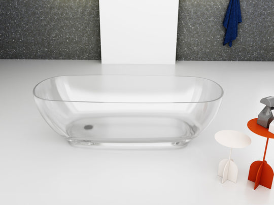 Clear Flared Transparent Bathtub with Raised Base; original factory model XA-8851T catalogue detail view 1