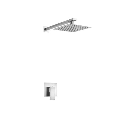 Brushed nickel concealed shower faucet for shower, stainless steel, square rain head and lever trim — SANIKB FYF-9011-3.
