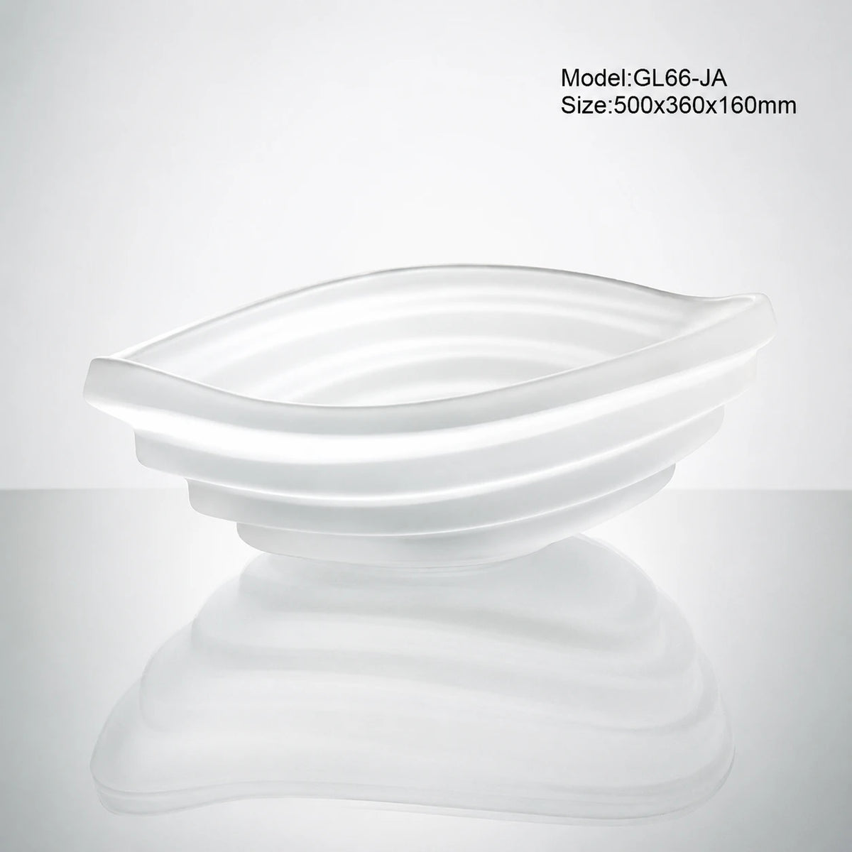 Frosted white matte seashell glass vessel sink, sculptural conch bathroom art basin