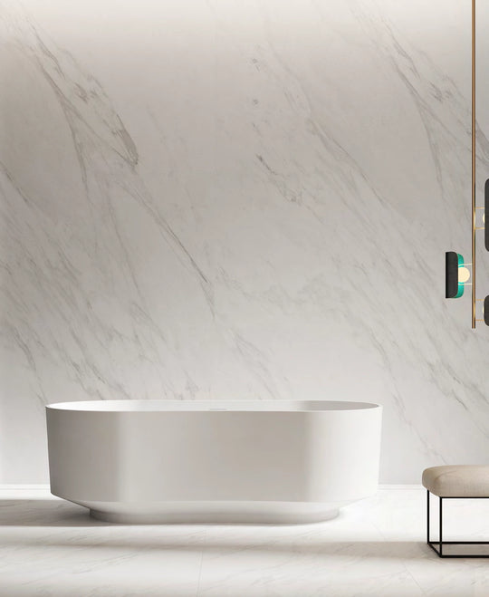 Contoured Oval Solid Surface Bathtub - T8702; complete model view