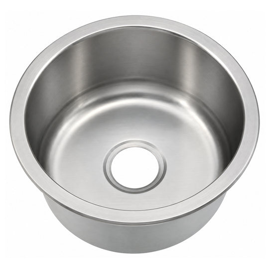 SANIKB D420A — Round Bar Prep Sink 16-1/2 Inch, Optional Mount 304 Stainless Steel