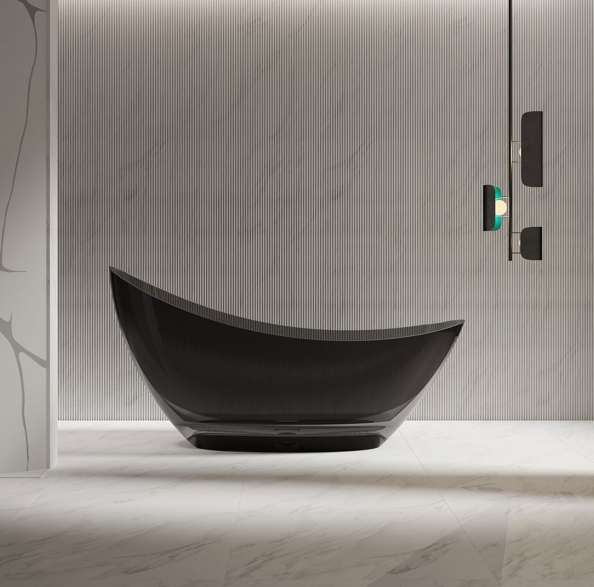 Dark High-Back Slipper Bathtub; original factory model XA-8808T complete product view