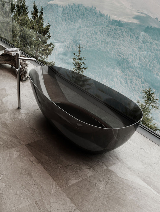 Dark Oval Bathtub with Swept Ends; original factory model XA-8866T complete product view