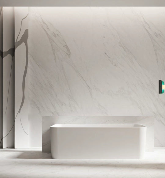 Flat Back Rectangle Solid Surface Bathtub - T8506; complete model view