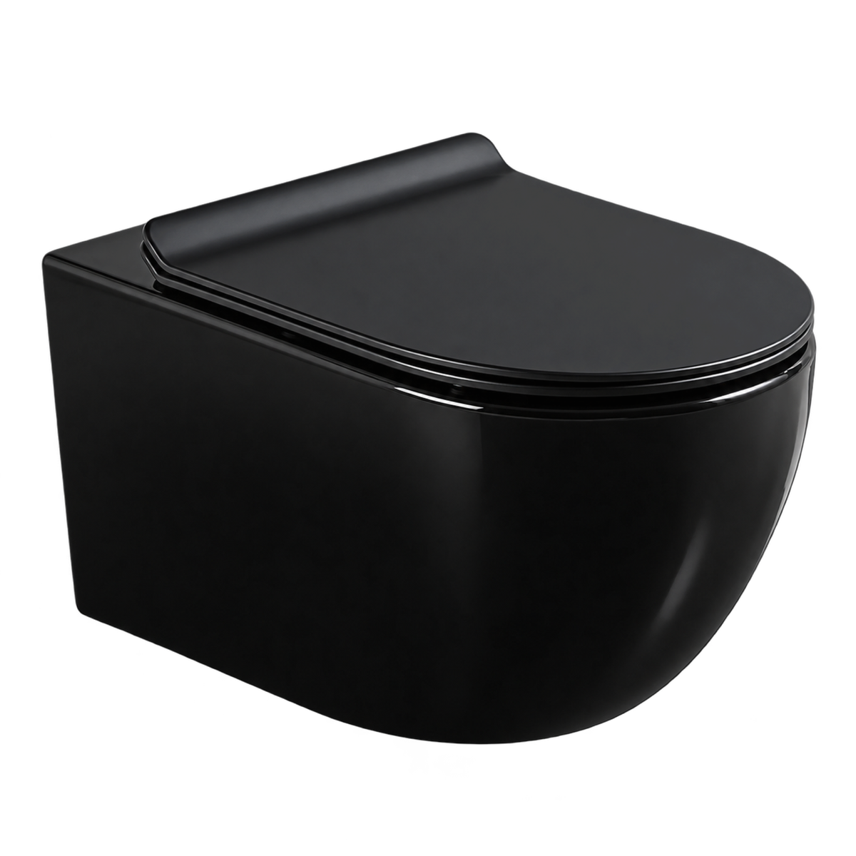 SANIKB FT-176 ceramic wall-hung toilet, glossy black