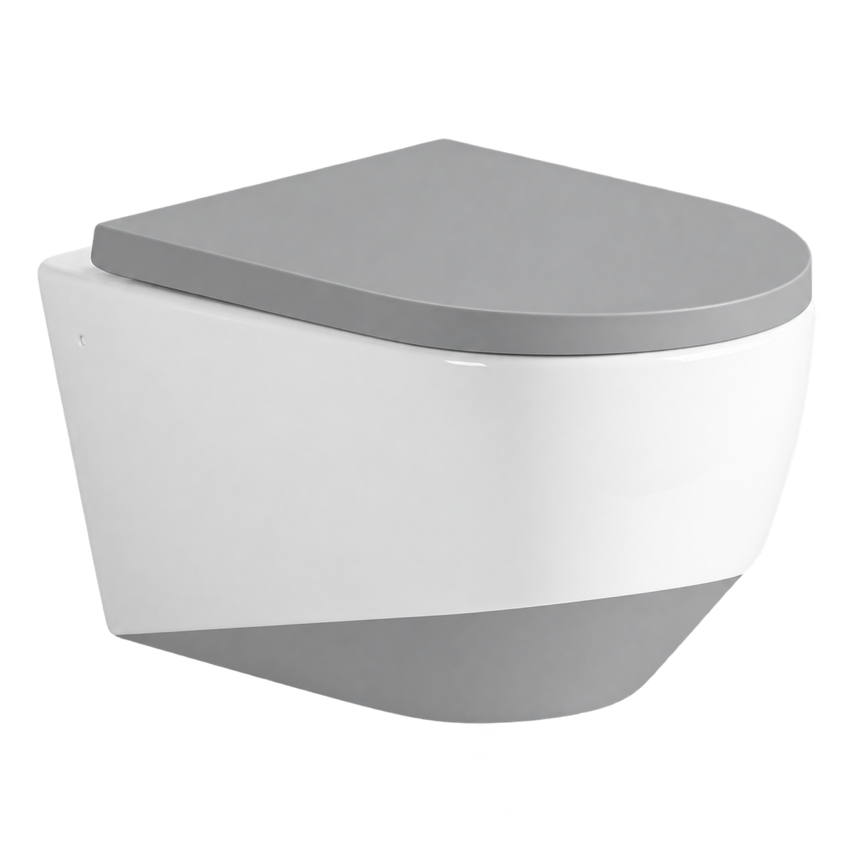 SANIKB FT-251 ceramic wall-hung toilet, white body with matt light gray lid and lower finish
