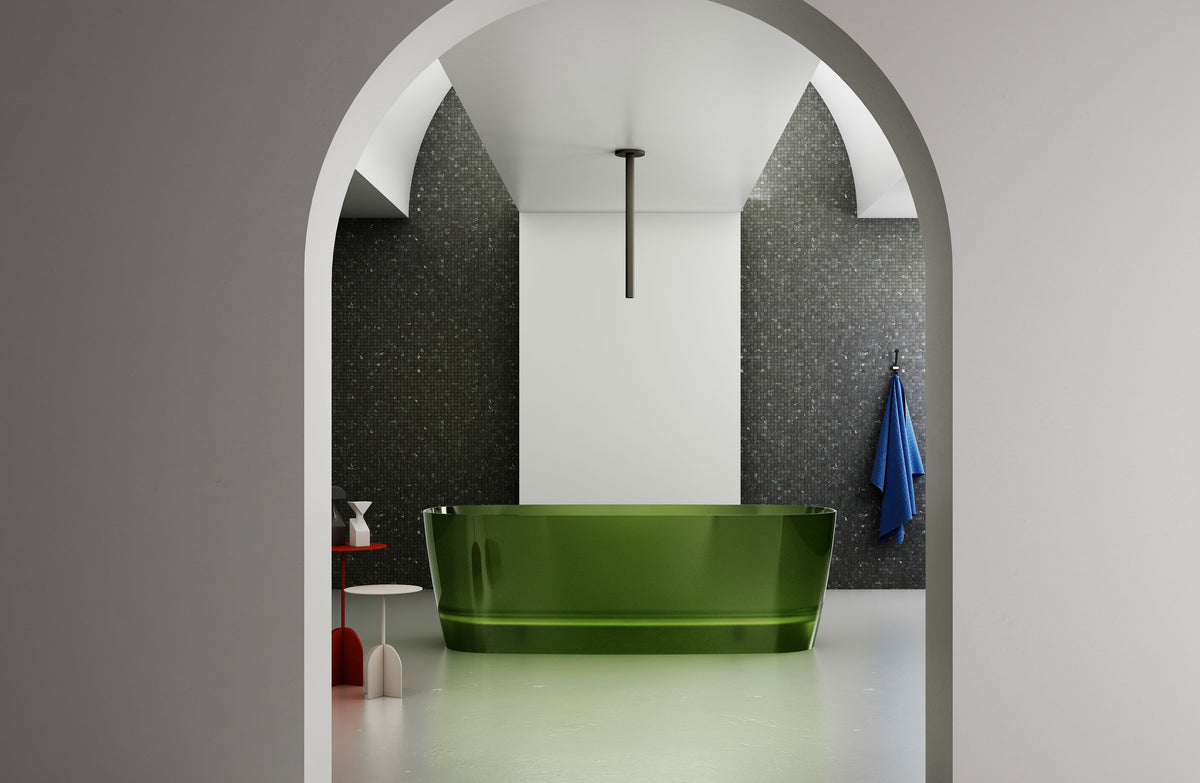 Green Capsule Transparent Bathtub; original factory model TW-8606T catalogue detail view 1