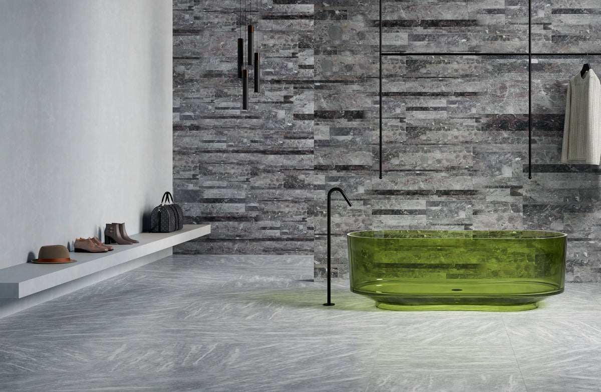 Green Organic Oval Transparent Bathtub; original factory model TW-8702T catalogue detail view 1