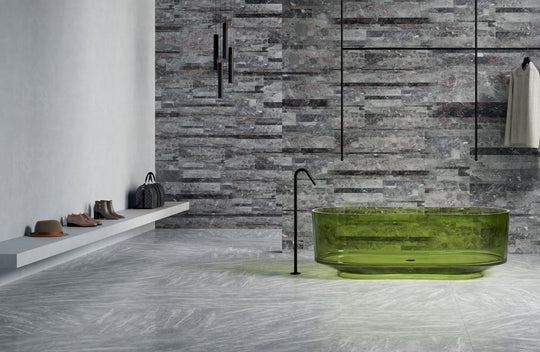 Green Organic Oval Transparent Bathtub; original factory model TW-8702T catalogue detail view 1