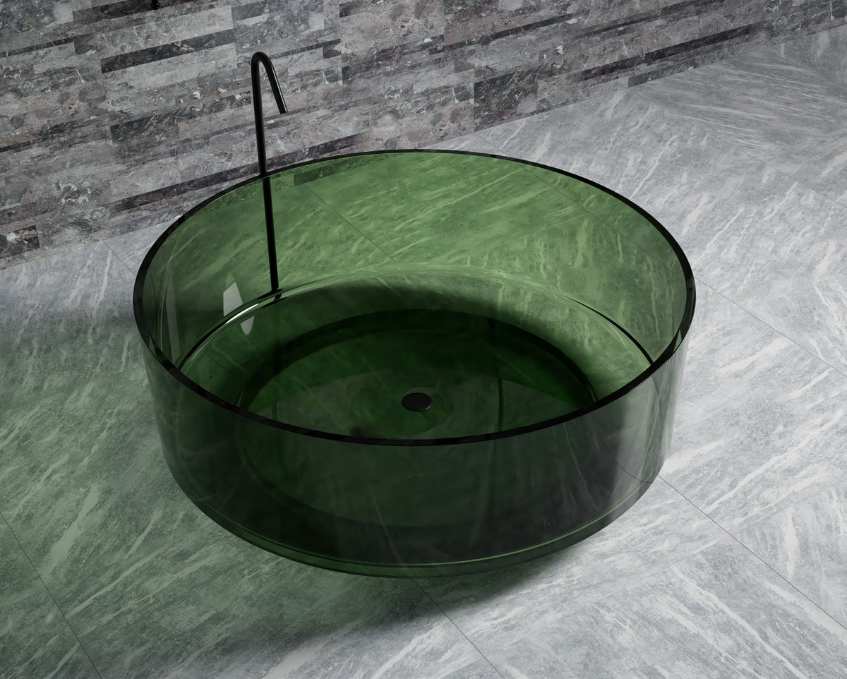 Green Round Transparent Bathtub; original factory model TW-8709T catalogue detail view 1