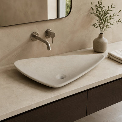 Grey Marble Triangular Vessel Basin 25.6×15