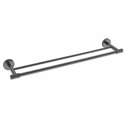 Gunmetal Double Towel Bar — wall-mounted SUS304 stainless steel bathroom hardware | SANIKB