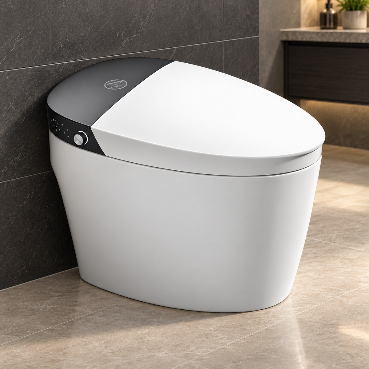 SANIKB H809 bidet toilet with heated seat, installed scene