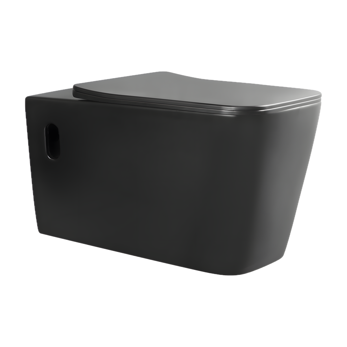 SANIKB LJ-A03 wall-hung toilet, Oval side hole / Matt Black