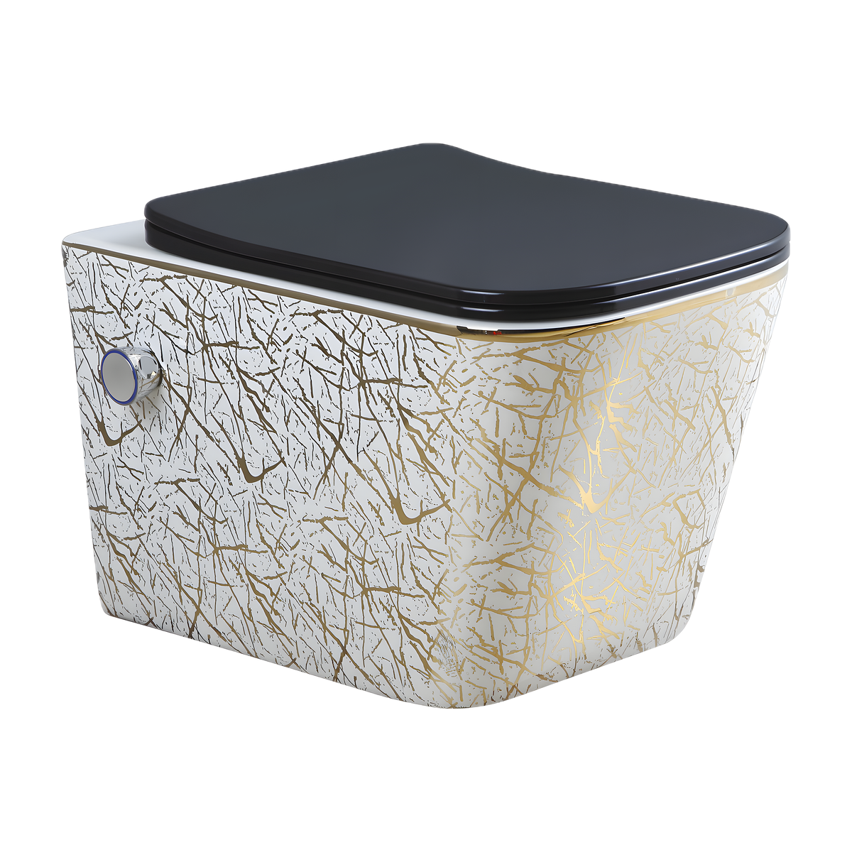 SANIKB LJ-E03 wall-hung toilet, Gold Floral