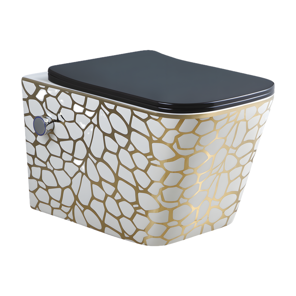 SANIKB LJ-E03 wall-hung toilet, Glossy White Water Cube