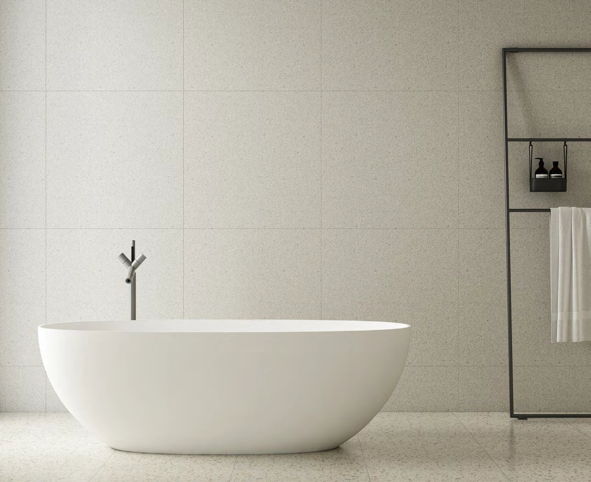 Low Rim Oval Solid Surface Bathtub - T8507; complete model view