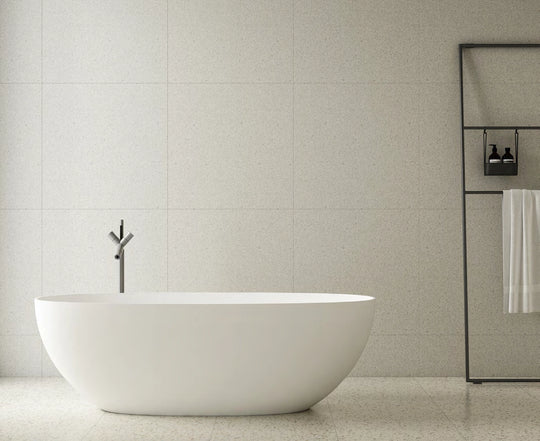 Low Rim Oval Solid Surface Bathtub - T8507; complete model view