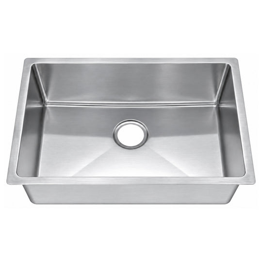 SANIKB MS2718 — 25 Inch Single Bowl Undermount Bar Sink 27x18, 304 Stainless Steel