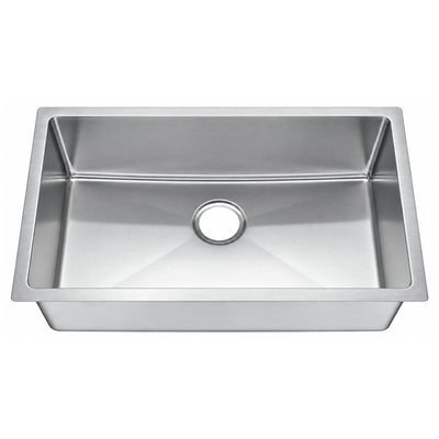 SANIKB MS3018 — 28 Inch Basin Undermount Bar Sink 30x18, 16 or 18 Gauge 304 Steel