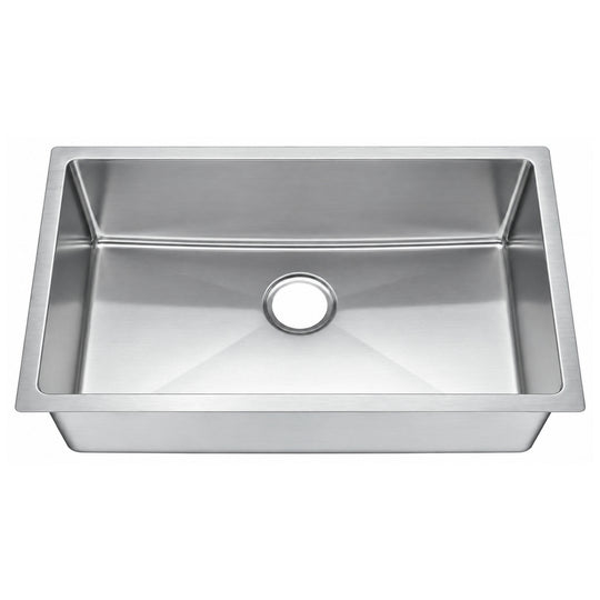 SANIKB MS3018 — 28 Inch Basin Undermount Bar Sink 30x18, 16 or 18 Gauge 304 Steel