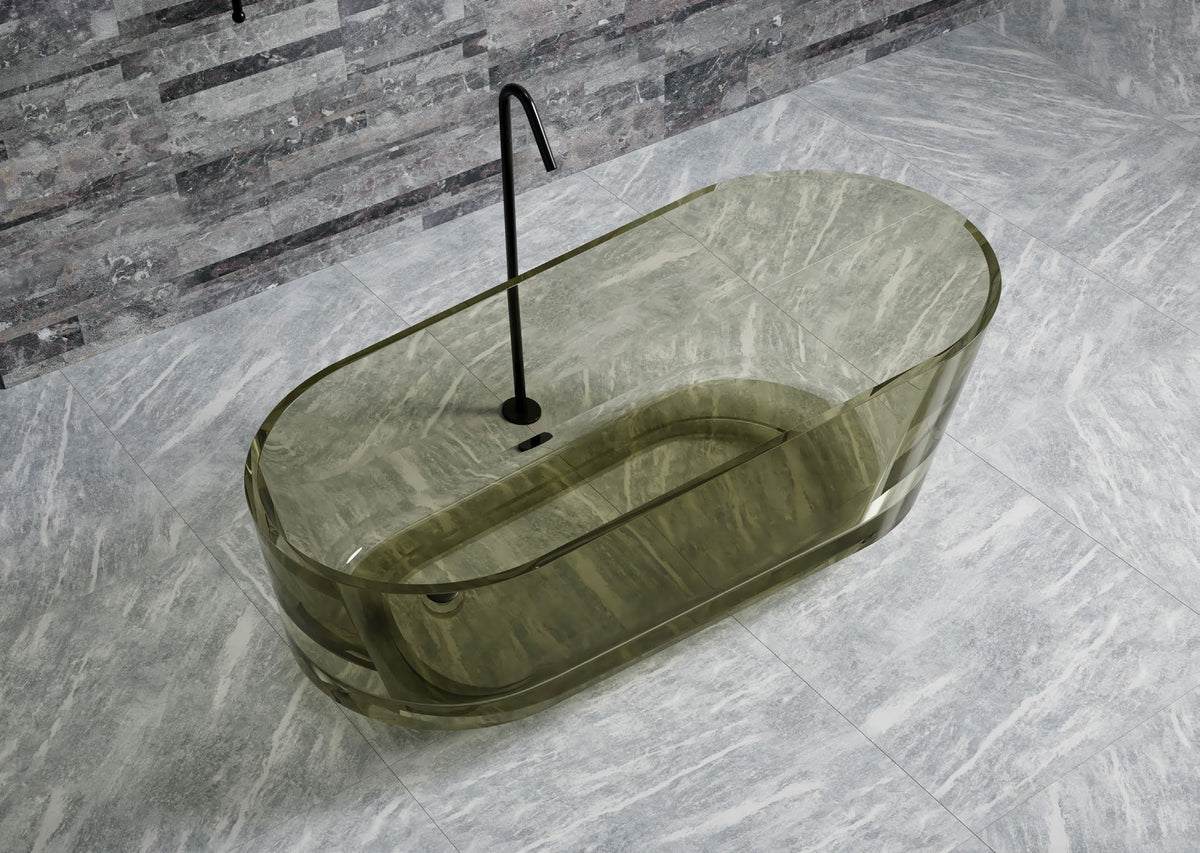 Olive Tapered Transparent Bathtub; original factory model TW-8705T catalogue detail view 1