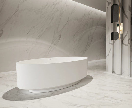 Oval Plinth Solid Surface Bathtub - T8703; complete model view