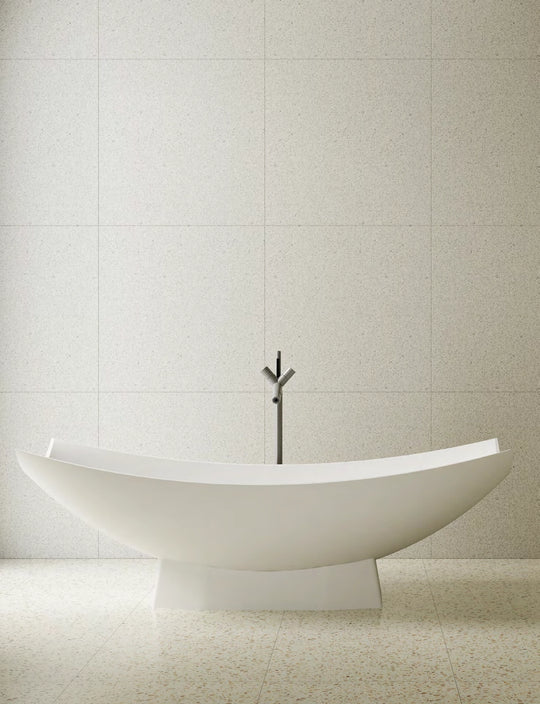 Pedestal Boat Solid Surface Bathtub - T8992; complete model view