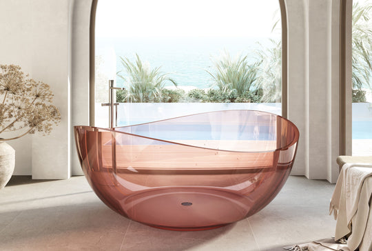 Pink Round Transparent Bathtub; original factory model TW-8666T catalogue detail view 1
