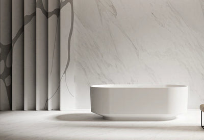 Plinth Rounded Rectangle Solid Surface Bathtub - T8701; complete model view