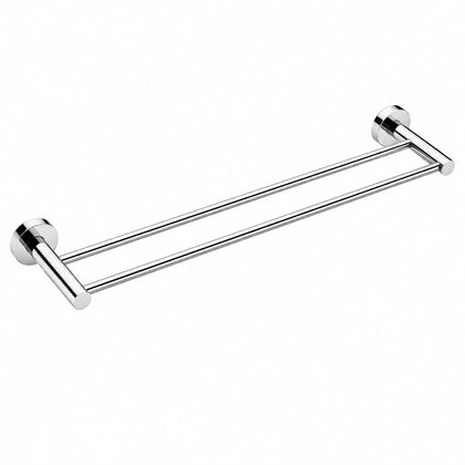 Polished Chrome Double Towel Bar — wall-mounted SUS304 stainless steel bathroom hardware | SANIKB