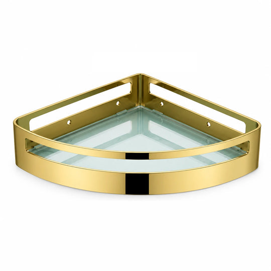 Polished Gold Corner Basket — wall-mounted SUS304 stainless steel bathroom hardware | SANIKB