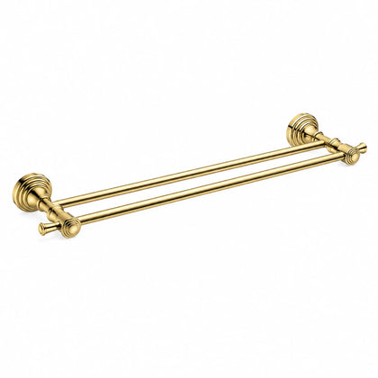 Polished Gold Double Towel Bar — wall-mounted SUS304 stainless steel bathroom hardware | SANIKB
